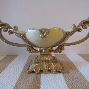 Vintage resin and gilt centerpiece bowl, decorative centerpiece bowl